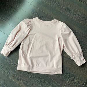 Ann Taylor Pink Sweatshirt with Puff Sleeves